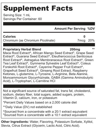 Supplement Facts for Flux Thread