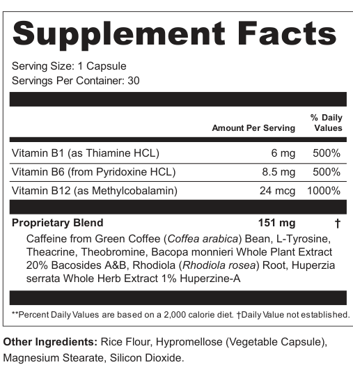 Supplement Facts for Cognis Arc